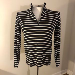 L.L. Bean dark Navy/White Striped sweater